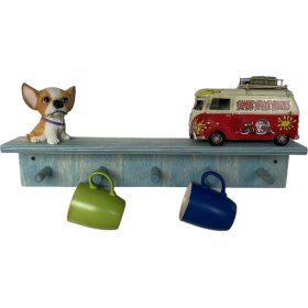 Resim RealWood Ahşap Dekoratif Duvar Askılığı ve Rafı Montessori Çocuk Odası Rafı-55 cm. 
