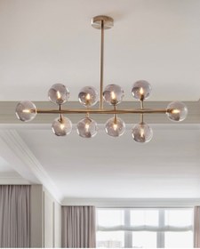 Resim Art Galata Özel Tasarım Salon Avizesi 10 bal rengi glop cam 