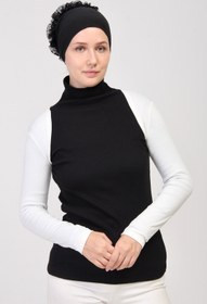Resim manolyaşal islamic hijab Uzun Kollu Tesettür Bolero-ekru 