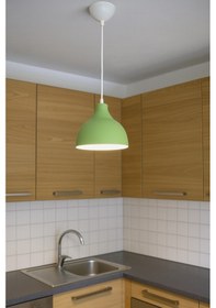 Resim Rima Yeşil İçi Beyaz Renk Modern Tasarım Metal Sıvama Mutfak-cafe-salon Tekli Sarkıt Avize Ampulsüz Yeşil İçi Beyaz 