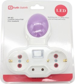 Resim Fetih 99-02 Gece Lambalı 3lü Priz - Anahtarlı Mor -21 Çok Renkli 