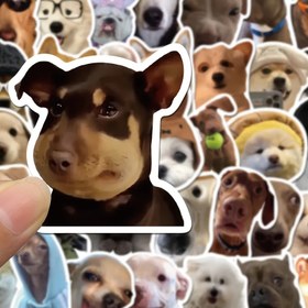 Resim 200 Adet Komik Sevimli Köpek & Kedi Meme Sticker Paketi - Mat Bitiş, Kendinden Yapışkanlı PVC, Laptoplar, Buzdolapları, Scrapbooklar için Hayvan Baskılı Çıkartmalar - Çeşitli Düzensiz Şekillerde Glitter Vurguları ile, Komik Stickerlar 