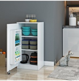 Resim Nur Mobilya Çok Amaçlı Kiler Dolabı Beyaz 