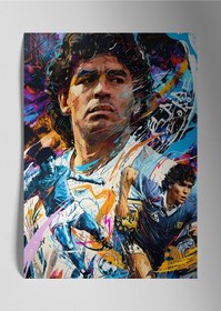 Resim Metal Baskı Parlak Duvar Tablosu - Diego Maradona 