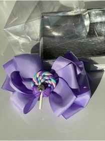 Resim QUEEN AKSESUAR Lila Lolipop Süslü Kız Çocuk Bebek Klipsli Toka 