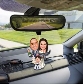 Resim wonderlike Anne Baba Çoçuk Family Araba Dikiz Ayna Süsü 