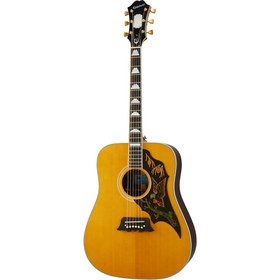 Resim Epiphone Masterbilt Excellente Elektro Akustik Gitar (Antique Natural Aged Gloss) 