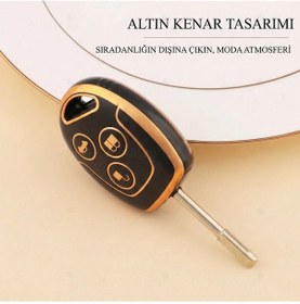 Resim Ford Focus Transit Fiesta Modeo Fusion Ka Galaxy Gold Kenar Tpu Anahtar Kılıfı Beyaz 