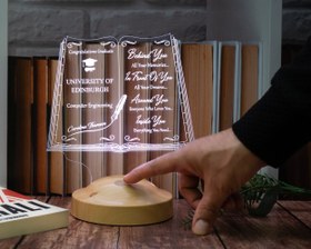 Resim Kişiye Özel Mezuniyet Hediyesi LED Kitap Lamba (ingilizce yazılı versiyonu) / Personalized Graduation Gift Book Lamp 