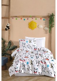 Resim Pike Seti Baskılı Tek Kişilik Lovepandas Beyaz Beyaz 