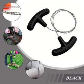 Resim Ağır Hizmet Tipi, Paslanmaz Çelik Tel Testere - Kauçuk, Plastik, Yumuşak Metal & Ahşap Kesmek İçin Dayanıklı El Çekme İpi - Açık Hava Kampı & Vahşi Yaşamda Hayatta Kalma İçin İdeal 