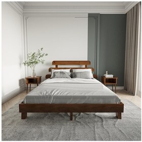 Resim Lotus X New Firuze Model Ceviz Renk Ahşap Karyola-11 150 x 200 CM 