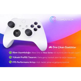 Resim Cosmostech Kontrolfreek Ultra Xbox One / Series X|s Uyumlu Performans Analog Grip – 2’li Yüksek Profilli Siyah Thumbstick Seti 