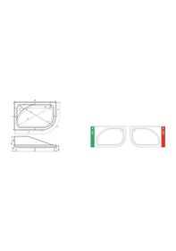 Resim Shower 90X130 Asimetrik Oval Oturmalı Duş Teknesi 