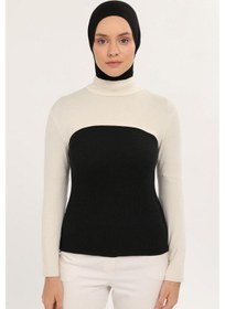 Resim Balıkçı Yakalı Boyunluklu Kolluk Krem Çok Renkli 