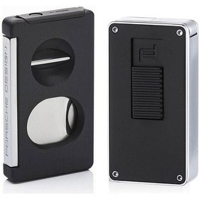 Resim Porsche Design Double Kesici Ve Jet Puro Çakmak Seti Siyah P3626-15837 