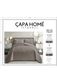 Resim Yeni Nesil Nubuk Yaz - Kış Modern Lüks Yatak Örtüsü, Pollen ,çapa , Çift Kişilik Vizon 