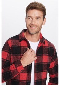 Resim Tudors Erkek Slim Fit Dar Kesim Oduncu Kareli Kışlık Gömlek-31993 Çok Renkli 