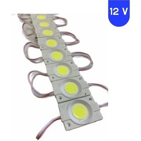 Resim 12 Volt 2.4 Watt Kare Beyaz Cob Led Modül Ip65 10 Adet Modül 