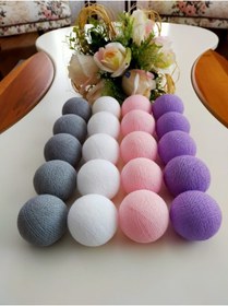 Resim GULDESIGN Guldesignstore Işıklı Top 3 Mt. 20 Top Gri-beyaz-pembe-mor 