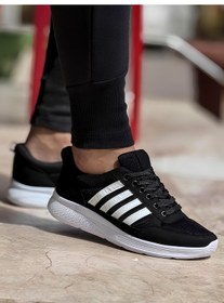 Resim Ghattix 4 Çizgili Erkek Sneaker Ayakkabı Siyah Beyaz Siyah Beyaz 