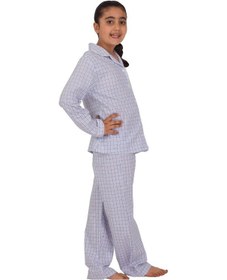 Resim The Don Açık Mavi Lacivert Ekose Kız Çocuk Pijama Takımı (9-14 Ya 
