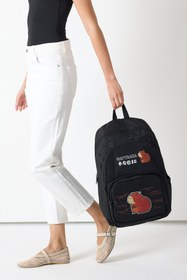Resim Tonny Black Çocuk Unisex Siyah Sincap Baskılı Sırt Çantası 