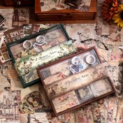 Resim 201 adet Scrapbooking Malzemeleri Kiti, Vintage Orman Küçük Scrapbook Farklı Desenler için Mermi Çöp Günlüğü, Kırtasiye, A6 Izgara Not Defteri, Kendin Yap Günlük Malzemeleri, Doğum Günü El Sanatları Hediyeler, Kadınlar, Erkekler 