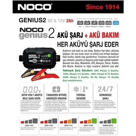Resim Noco 6v12v 2 Li 2 Amper Akü Şarj Cihazı Unıversal Cc 