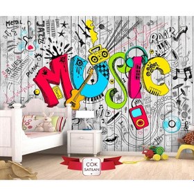 Resim Müzik Yazılı - Resimli Duvar Kağıdı (361413776) 