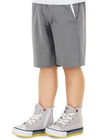 Resim Kiko Kids Tinna Bağcıklı Erkek Bebek Boğazlı Keten Spor Ayakkabı Gri 