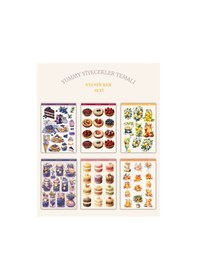 Resim 6 Lı Yummy Temalı Sticker Seti 12x17 Cm Bullet Journal, Scrapbook, Ajanda Ve Planlayıcı İçin Diğer 