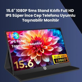 Resim NPO Npm6 15.6" IPS Fhd 5ms 60Hz Type-C Telefon Konsolu Uyumlu Metal Kasa Taşınabilir Monitör 