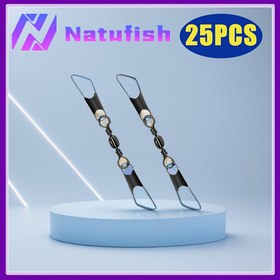Resim Natufish 25 Paket Yüksek Kaliteli Çok Katmanlı Siyah Nikel Kaplama Çift Döner Snap Bağlantı Elemanı, Koroziyona Dayanıklı Yüksek Karbon Çelik Balıkçılık Aksesuarları, Hızlı Döndürme ve Yüksek Güç için Deniz Balıkçılığı 