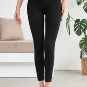 Resim Kadınlar İçin Yüksek Bel Esnek Kot Pantolon - Görünmez Bel Bandı, Her Mevsim Skinny Fit, Günlük ve Resmi Kıyafetler İçin, Makinede Yıkanabilir, İşlevsel Cepli, Gençler ve Yetişkinler İçin Çok Yönlü Giysi 