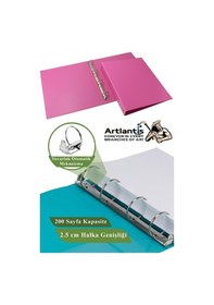 Resim Açık Yeşil 4 Halkalı Klasör 2 Adet A5 Pvc Öğrenci Ve Ofis Tipi Evrak Sunum Klasörü İç Cepli Otomatik Mekanizmalı Büro Açık Yeşil 