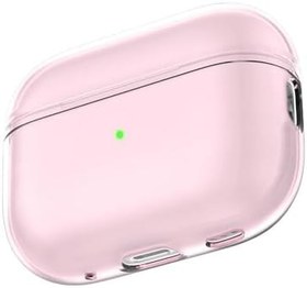 Resim AirPods Pro 2. Nesil Uyumlu Şeffaf Premium Kulaklık Kılıfı (Şeffaf Pembe) 
