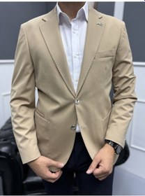 Resim Signature Stil Tek Düğme Kırışmaz Ceket Bej 