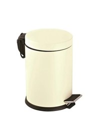 Resim Dayco Pedallı Krem Renk Metal Çöp Kovası 5 L Krem 
