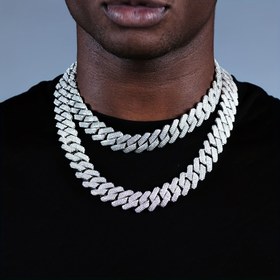 Resim 1 Adet Moda Bling Taşlı Zincir Kolye, Erkekler Ve Kadınlar Için 