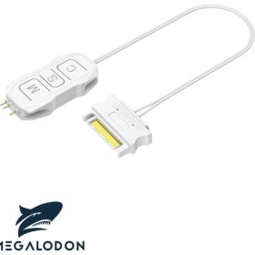 Resim Megalodon Argb Kontrolcü 5V 3 Pin - Sata Kablo Argb Dönüştürücü Rgb Denetleyici Beyaz Renk 