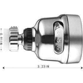 Resim Hasel Krom 3 Fonksiyonlu Mutfak Lavabo Başlığı 360 Derece Döner Musluk Ucu Tasarruflu 