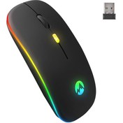 Resim EVEREST SM-BT11 USB SİYAH 2IN1 BLUETOOTH 2.4GHZ ŞARJ EDİLEBİLİR KABLOSUZ MOUSE 