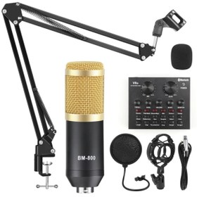 Resim Mi7a Bm800 Live Ses Efektli Ses Kartlı Mikrofon Profesyonel Stüdyo Kayıt Kiti Canlı Yayın Seti Bilgisayar 