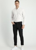 Resim Koyu Antrasit Super Slim Fit Ekstra Dar Kesim Likralı Kanvas / Chino Pantolon Kigili
