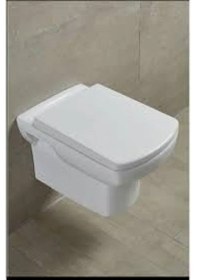 Resim Yavaş Kapanır Kare Klozet Kapağı, Modern Tasarım Açık Ahşap 