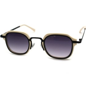 Resim Polo Hill Unisex Krem-Füme Organik Degrade (UV) Cam Selüloz Asetat (Selüloid) Kapalı Çerçeve Dikdörtgen Güneş 