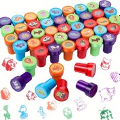 Resim 26/52 Hayvan Damgası Seti - Öğretmenler, Doğum Günleri ve El Sanatları için Sevimli Hayvan Tasarımlı Renkli Plastik Damgalar - Scrapbooking, Kartlar ve Süsler için Dayanıklı Yuvarlak Damgalar, El Sanatları için Damga Seti, Scrapbooking Aksesuarları, Oynak Tasarım, Canlı Renkler 