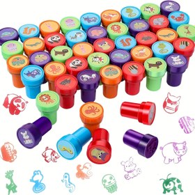 Resim 26/52 Hayvan Damgası Seti - Öğretmenler, Doğum Günleri ve El Sanatları için Sevimli Hayvan Tasarımlı Renkli Plastik Damgalar - Scrapbooking, Kartlar ve Süsler için Dayanıklı Yuvarlak Damgalar, El Sanatları için Damga Seti, Scrapbooking Aksesuarları, Oynak Tasarım, Canlı Renkler 