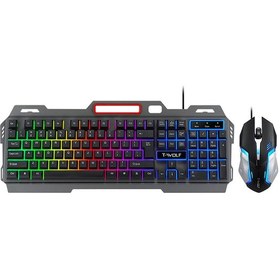 Resim Yaozixa T-wolf Tf600 Kablolu Usb Klavye Ve Fare Seti - Mekanik His, Renkli Işık Efekti, 104 Tuş, 2400 Dpı - Oyun Ve Ofis İçin Diğer 